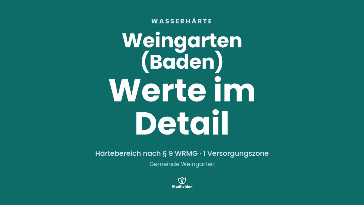 Wasserhärte in Weingarten (Baden), Wert nicht veröffentlicht, Versorger Gemeinde Weingarten