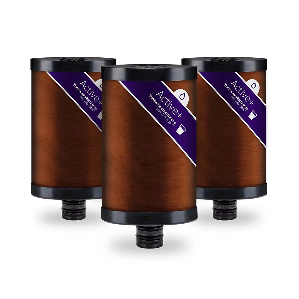 Alb Filter Kartusche Active Plus im Dreierpack – drei Einsätze mit violettem Etikett