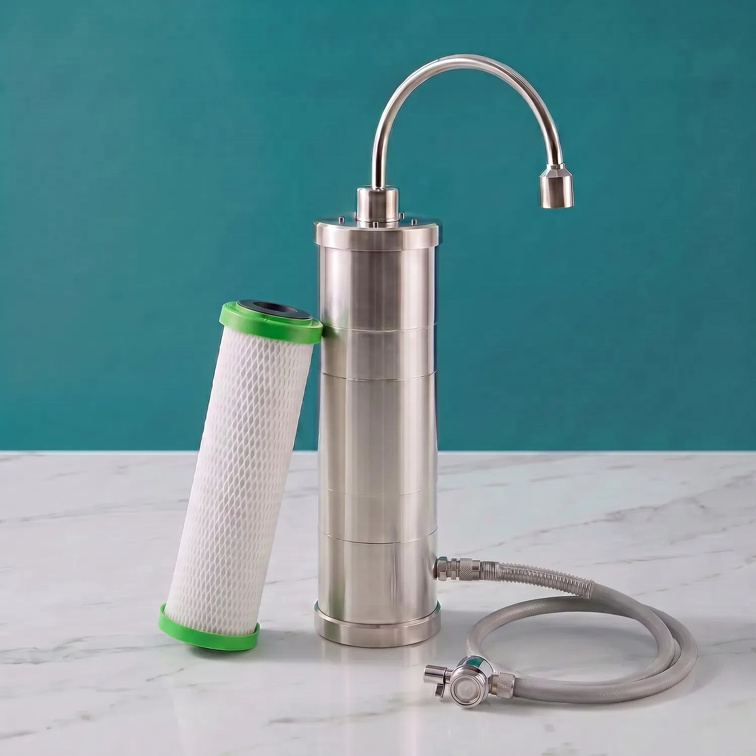Carbonit Auftisch Wasserfilter Inox F aus Edelstahl